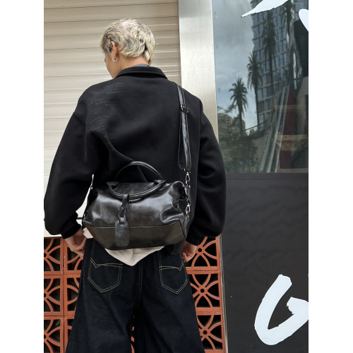 YUEN設計款ins單肩斜背ins手提包單肩旅行包波士頓枕頭包pu男女潮