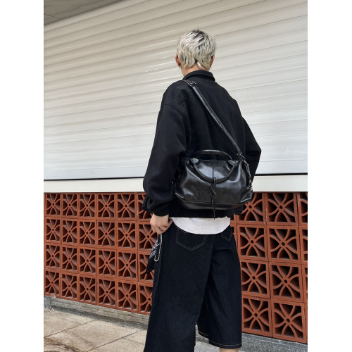 YUEN設計款ins單肩斜背ins手提包單肩旅行包波士頓枕頭包pu男女潮