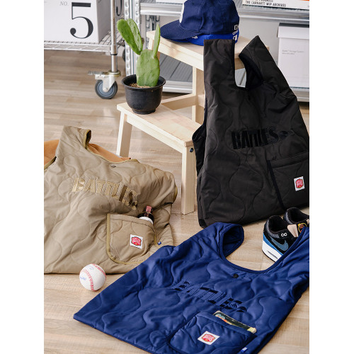 Battles 夾棉刺綉輕便大容量單肩包手提包托特包男女