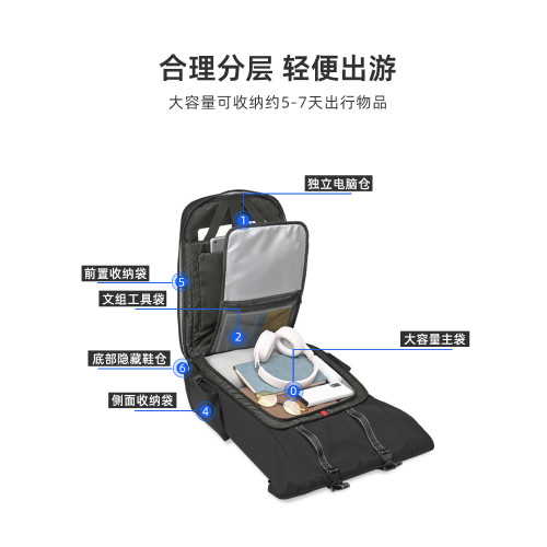 尼格爾超大容量雙肩包男旅遊出差旅行徒步17寸18寸筆記型電腦後後背包