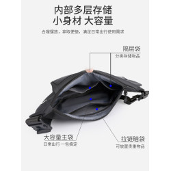 餃子胸包男可擴容防水尼龍布包個性多口袋後後背包機能休閒單肩斜後後背包