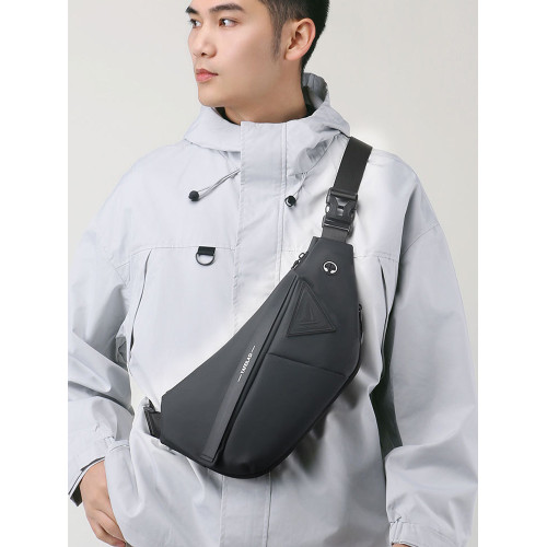 餃子胸包男可擴容防水尼龍布包個性多口袋後後背包機能休閒單肩斜後後背包