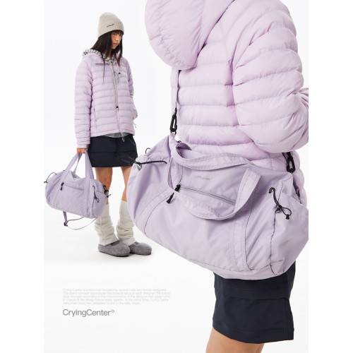 CryingCenter戶外耐磨尼龍格紋運動斜後後背包手提包可收納中號