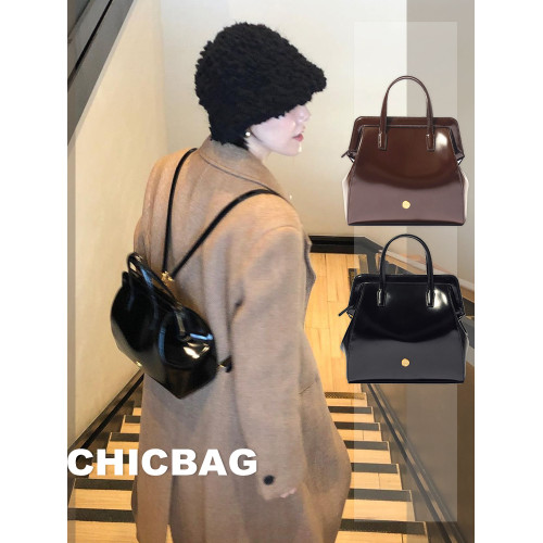 韓國小衆設計雙肩包 le同款復古真皮大容量時尚通勤百搭手提後後背包