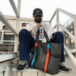 男士單肩包時尚潮流大容量手提包男旅行出差旅遊短途潮牌休閒後後背包