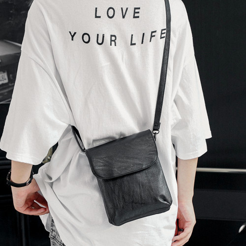 2026新款男士小挎包休閒皮質男包包戶外運動腰包單肩包韓版潮男包