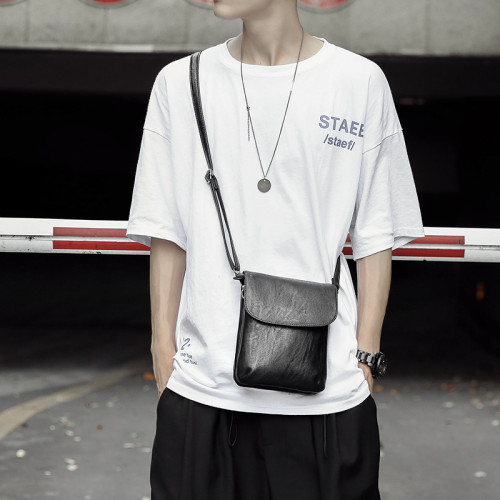 2026新款男士小挎包休閒皮質男包包戶外運動腰包單肩包韓版潮男包