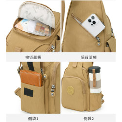 牛津布雙肩包女2025新款時尚輕便小型高級感胸包旅遊帆布後後背包休閒