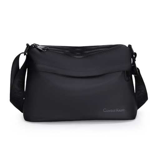 多隔層2025新款男士單肩包防水斜後後背包男款商務休閒包男包輕便後後背包