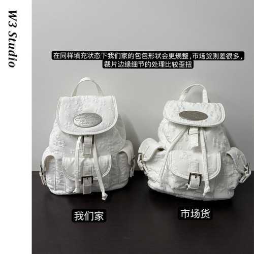 W3Studio韓國小衆LOTSYOU黑色尼龍雙肩包Jennie後後背包虞書訢同款女