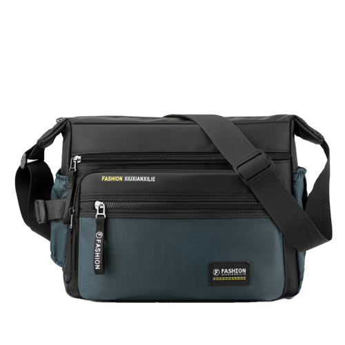 商務單肩包男包牛津布包斜後後背包公文包大容量多功能男士後後背包旅行包