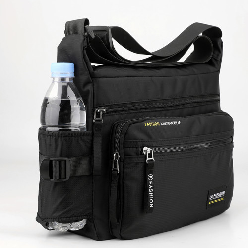 商務單肩包男包牛津布包斜後後背包公文包大容量多功能男士後後背包旅行包