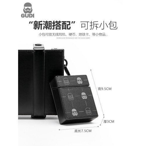 GUDI古笛男包潮牌盒子包休閒單肩小方包日系男士子母包女斜後後背包男