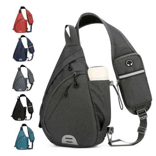 胸包男2026新款潮單肩包男士大容量休閒包斜後後背包運動水滴包三角包