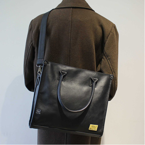 潮牌時尚男士通勤手提包韓版男女單肩斜後後背包後後背包文件包13寸電腦包