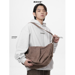麂皮絨大容量HOBO流浪包2026新款男女生休閒餃子大包廢土風斜後後背包