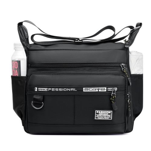 大容量男包單肩包防水耐磨後後背包多口袋做生意包商務休閒男士斜後後背包