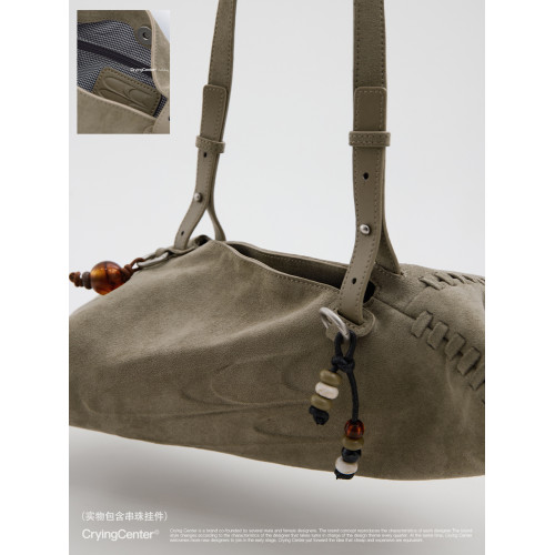 CryingCenter反毛皮餃子單肩斜後後背包小餃包（含串珠掛件）哭喊中心