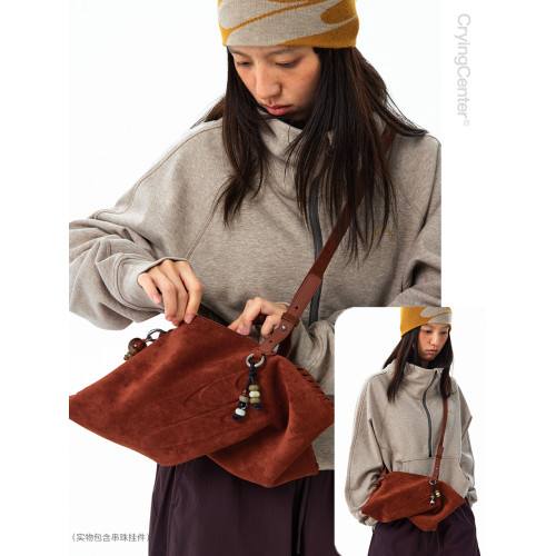 CryingCenter反毛皮餃子單肩斜後後背包小餃包（含串珠掛件）哭喊中心