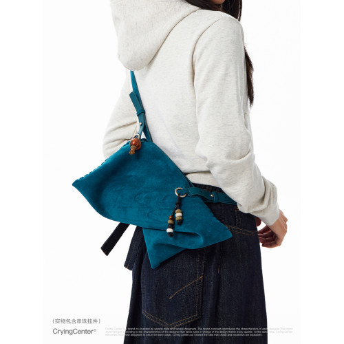 CryingCenter反毛皮餃子單肩斜後後背包小餃包（含串珠掛件）哭喊中心