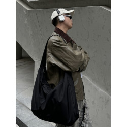 YUEN韓系ins休閒大容量慵懶風通勤輕便帆布托特街頭郵差後後背包男女