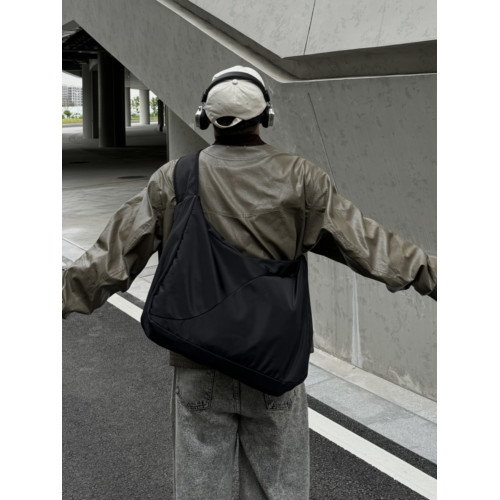 YUEN韓系ins休閒大容量慵懶風通勤輕便帆布托特街頭郵差後後背包男女