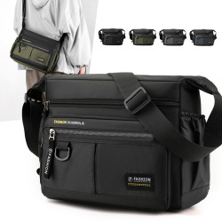 斜後後背包男2025新款男士包包潮流休閒大容量單肩包商務包男包潮後後背包