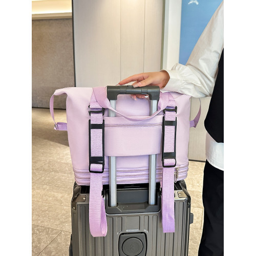 萬向輪旅行包2025年新款可攜式手拉行李袋帶滑輪收納包大容量健身包