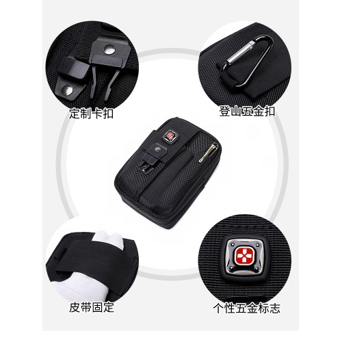 瑞士軍刀男多功能戶外防水運動腰包男士建築工地手機包帆布腰掛包