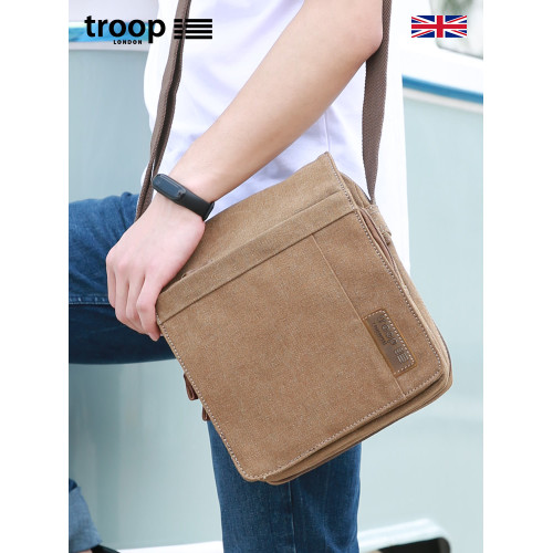 Troop帆布男包簡約單肩包男士包包歐美休閒英倫復古包斜背單肩包