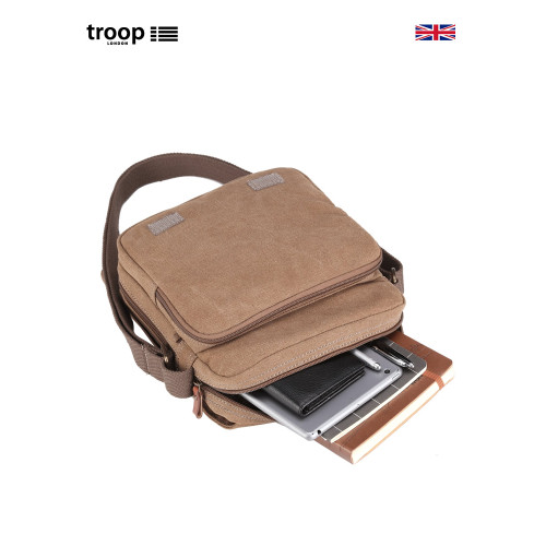 Troop帆布男包簡約單肩包男士包包歐美休閒英倫復古包斜背單肩包