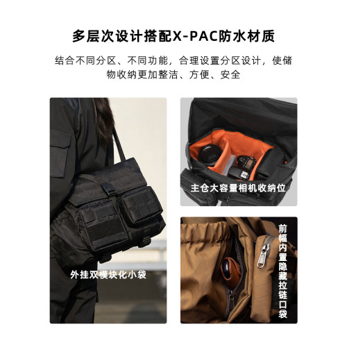 男士機能相機攝影包男款多功能休閒通勤斜後後背包防水戶外旅行單肩包