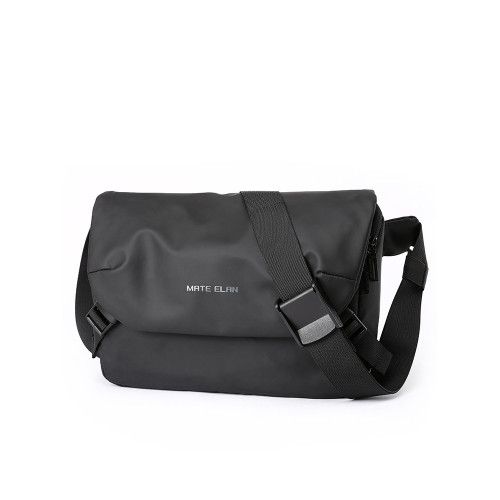 斜後後背包男士大容量外出可攜式皮質機能單肩包通勤騎行郵差包後後背包男款