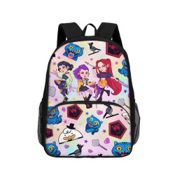 獵魔女團兒童前袋後後背包 KPop DemonHunters學生書包16寸貼袋