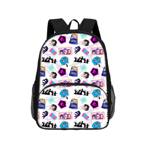 獵魔女團兒童前袋後後背包 KPop DemonHunters學生書包16寸貼袋