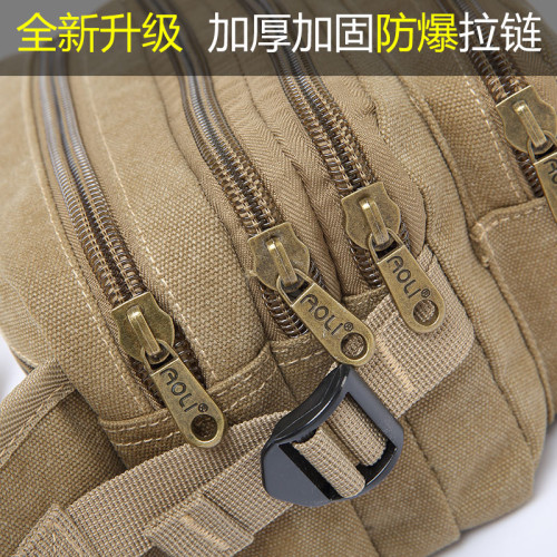 男士腰包乾活工地多功能包耐磨帆布運動戶外休閒大容量生意收銀包
