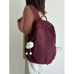 輕便大容量雙肩包ins風簡約日系純色學生書包防潑水登山旅遊後後背包