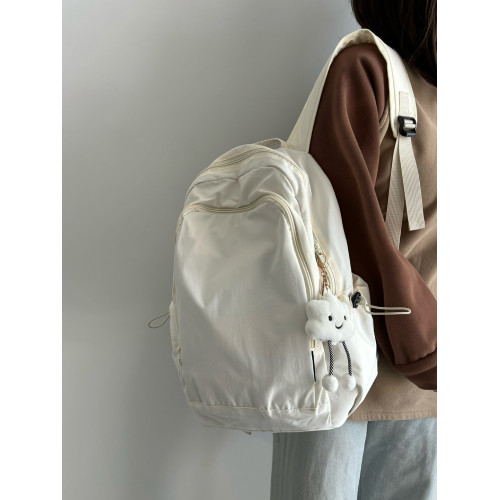 輕便大容量雙肩包ins風簡約日系純色學生書包防潑水登山旅遊後後背包