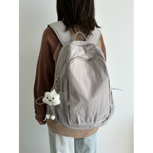 輕便大容量雙肩包ins風簡約日系純色學生書包防潑水登山旅遊後後背包