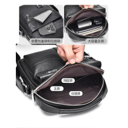 2026新款男士單肩包真皮斜後後背包頭層牛皮商務手提時尚掛包小後後背包男