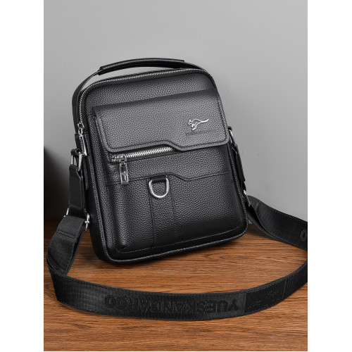 2026新款男士單肩包真皮斜後後背包頭層牛皮商務手提時尚掛包小後後背包男