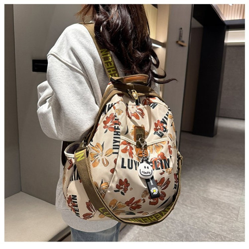 輕便外出旅遊雙肩包女2025新款時尚帆布旅行休閒牛津布女士後後背包大
