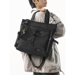 手提補課包男生潮牌大容量學生上課補習袋高中生手拎包單肩斜後後背包