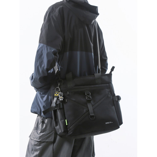 手提補課包男生潮牌大容量學生上課補習袋高中生手拎包單肩斜後後背包