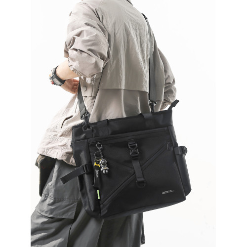 手提補課包男生潮牌大容量學生上課補習袋高中生手拎包單肩斜後後背包