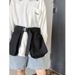 潮酷工裝多口袋實用腰包戶外騎行旅遊輕便貼身腰封圍裙包工具包