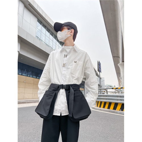 潮酷工裝多口袋實用腰包戶外騎行旅遊輕便貼身腰封圍裙包工具包