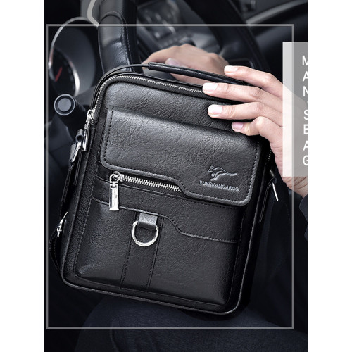 麥克袋鼠時尚男包真皮斜背單肩包牛皮商務手提包男士包包皮包竪款