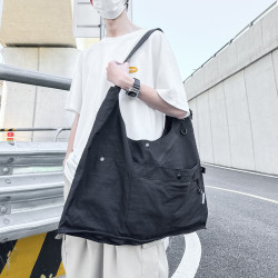 港風潮牌工裝兩用斜後後背包個性山系露營多口袋大容量可變後後背包馬甲