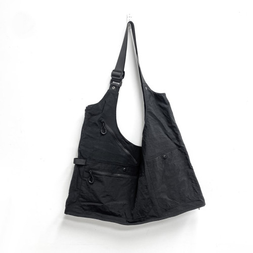 港風潮牌工裝兩用斜後後背包個性山系露營多口袋大容量可變後後背包馬甲